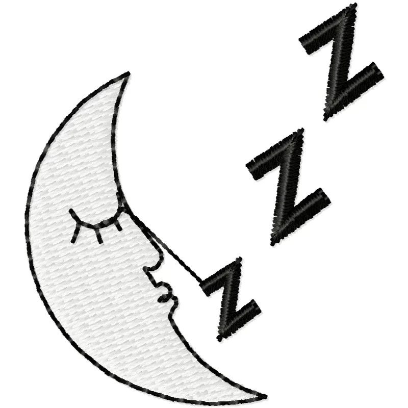2x2 Sleeping Moon Embroidery Design