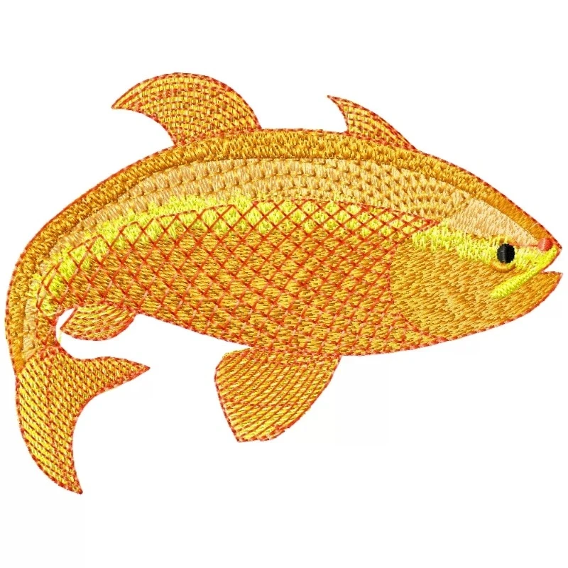 5X7 Golden Fish Machine Embroidery Design