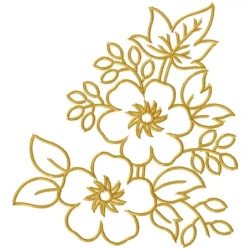 8x8 Floral Outline Embroidery Design