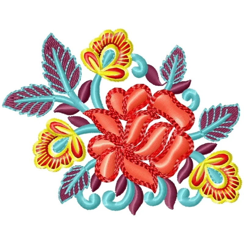 Abstract Flower Embroidery Design Pattern From India