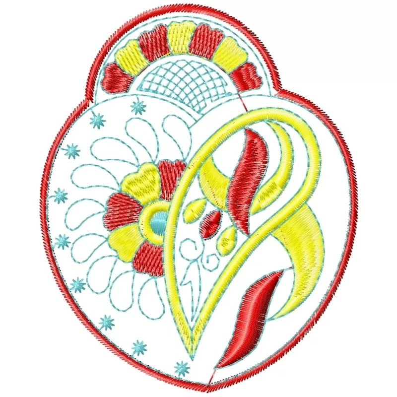 Abstract Paisley Embroidery Design