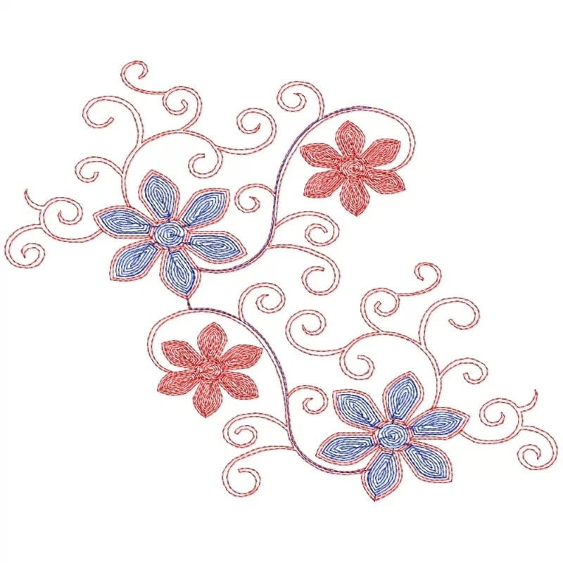Allover Flowers Embroidery Design
