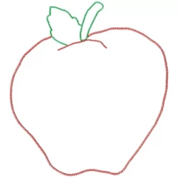 Apple Outline Embroidery Design