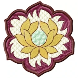 Beautiful 4x4 Lotus Floral Machine Embroidery