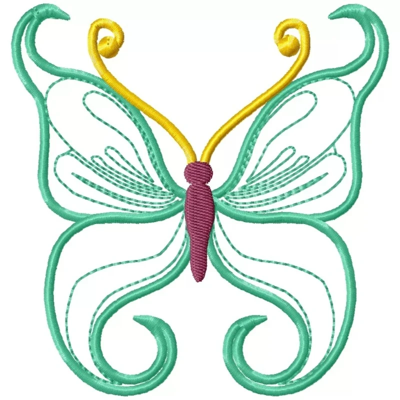 Beautiful Outline Butterfly Machine Embroidery Design