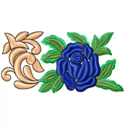 Blue Rose Embroidery Border Design