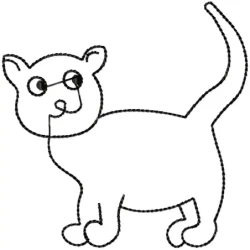 Cat Outline Embroidery Design