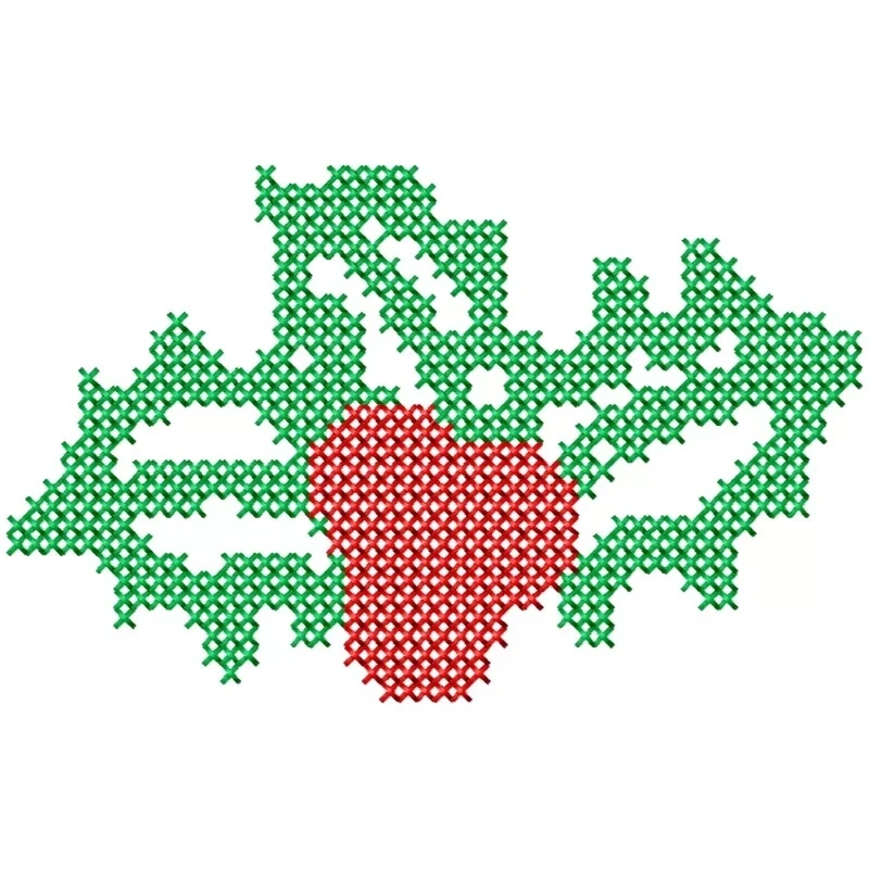Christmas Berries Cross Stitches Embroidery Design