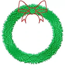 Christmas Holly Wreath Frame Embroidery Design