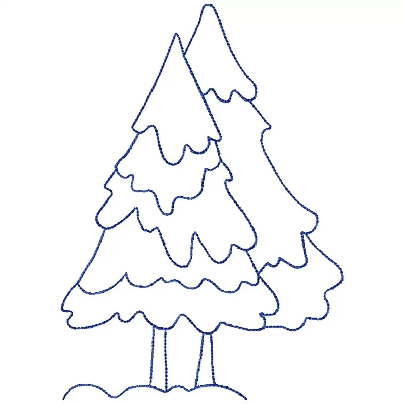 Christmas Trees Machine Embroidery Design