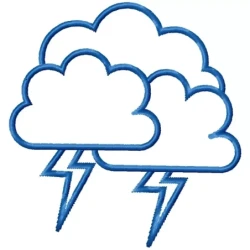 Cloud Thunderstorm Embroidery Design