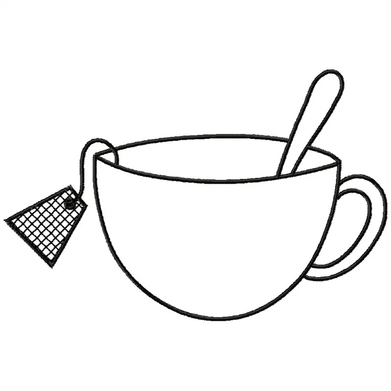 Coffee Cup Embroidery Design