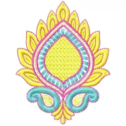 Colorful Butta Paisley Embroidery Design