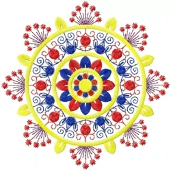Colorful Circle Floral Pattern Design