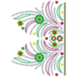 Colorful Delight Neckline Embroidery Design