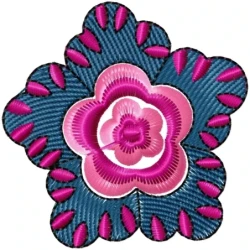 Colorful Floral Flower Embroidery Design