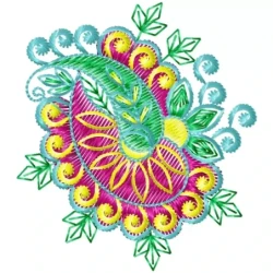 Colorful Floral Machine Embroidery Pattern