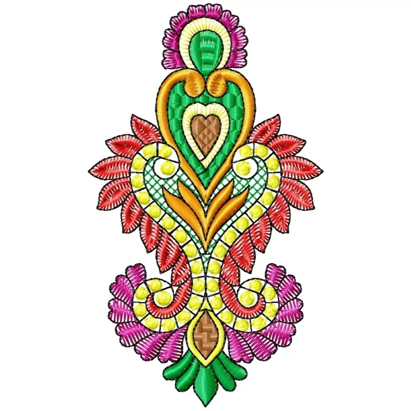 Colorful Indian Butta Embroidery Design For Machine