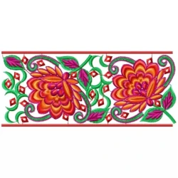Colorful Large Indian Border Embroidery Design