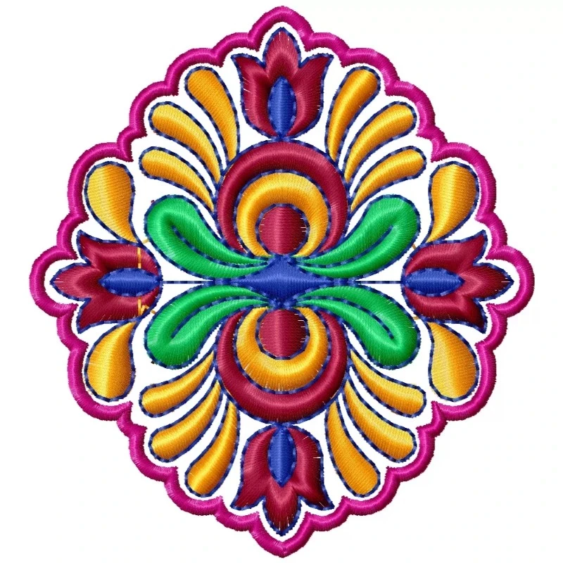 Colorful Patch Indian Embroidery Design