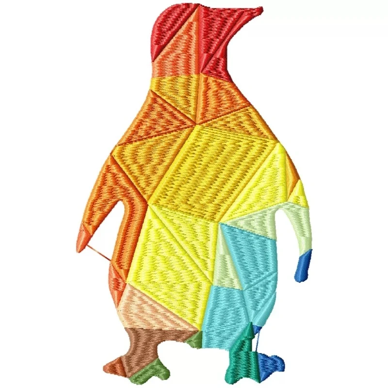 Colorful Penguin Embroidery Design