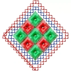 Colorful Shaped Embroidery Motif Design