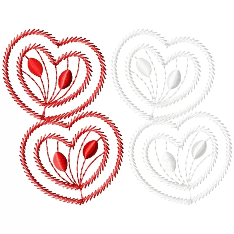 Continous Hearts Seamelss Embroidery Design