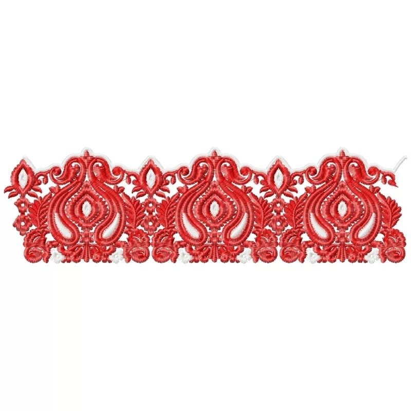 Continous Paisley Embroidery Border Design