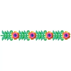 Continous Small Flower Embroidery Design