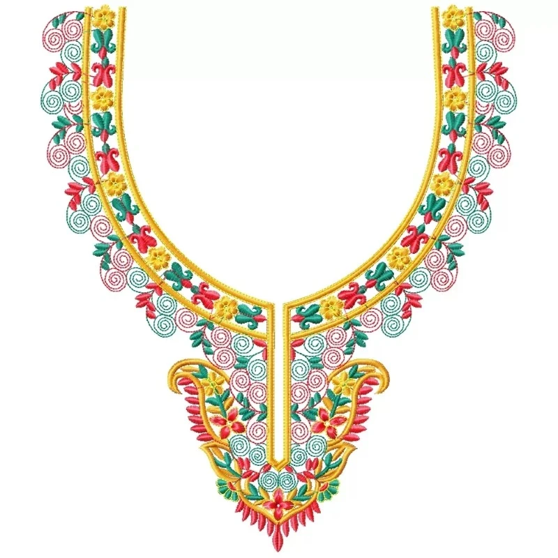 Cute Indian Neckline Embroidery Design