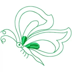 Cute Outline Butterfly Embroidery Design