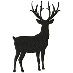 Deer Silhouette Embroidery Design