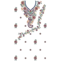 Elegant Full Embroidery Dress Design With Neckline
