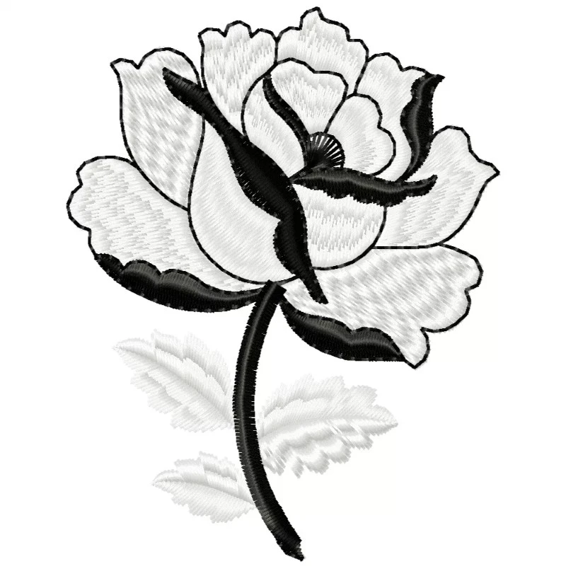 Filled Rose Embroidery Design