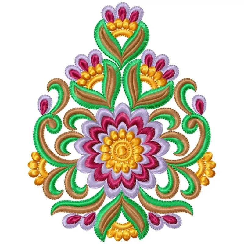 Floral Beautiful Butta Machine Embroidery Pattern Desing