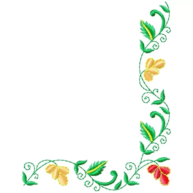 Floral Corner Freebie Embroidery Design