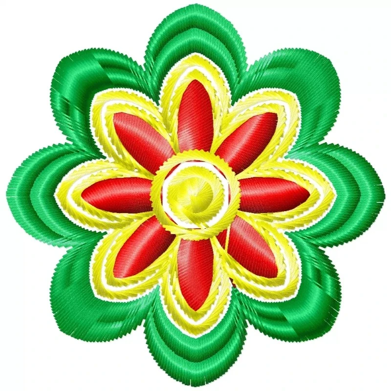 Floral Embroidery Design 3x3