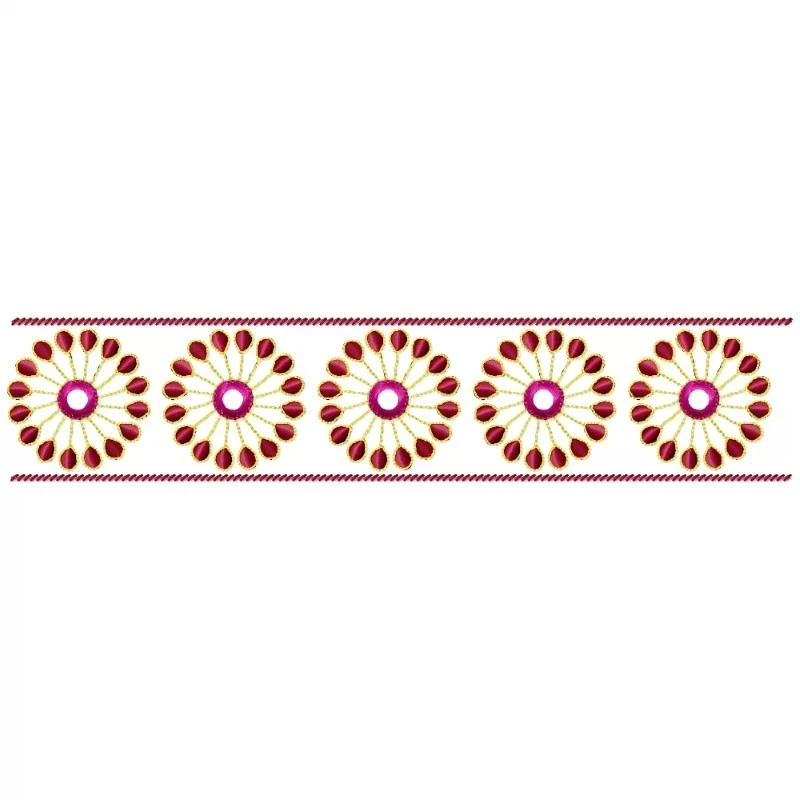 Floral Indian Border Machine Embroidery Design