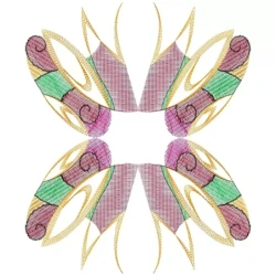 Floral Insect Like Embroidery Design