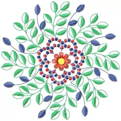 Floral Leaves Embroidery Design Pattern