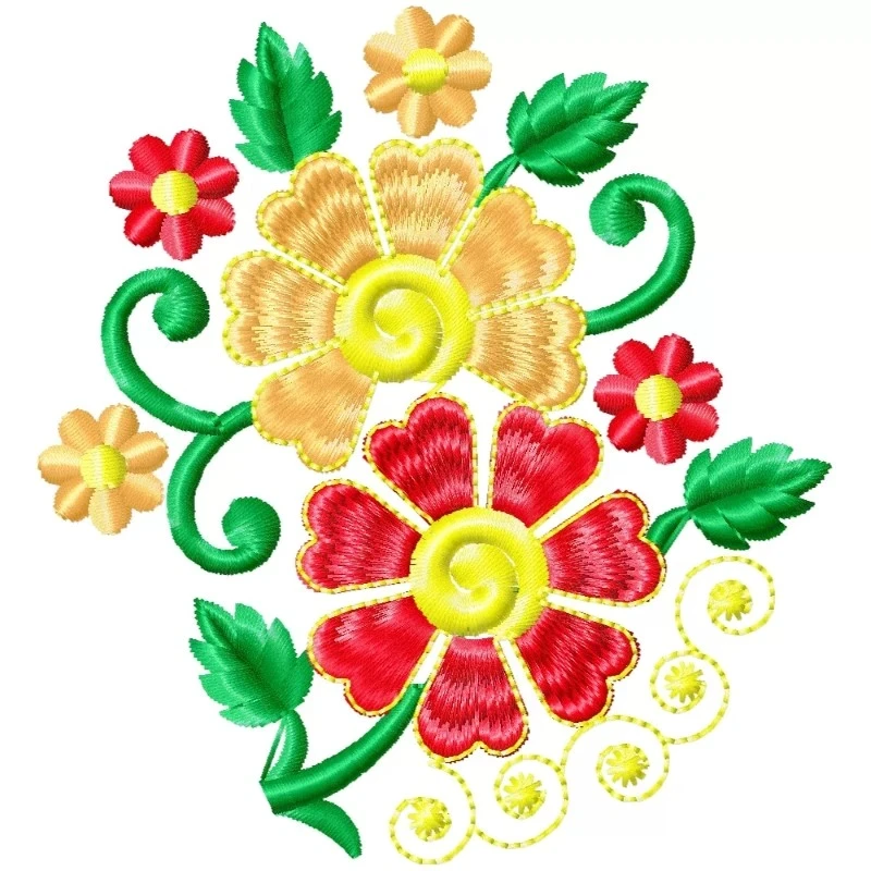 Floral Machine Embroidery Design Pattern From India