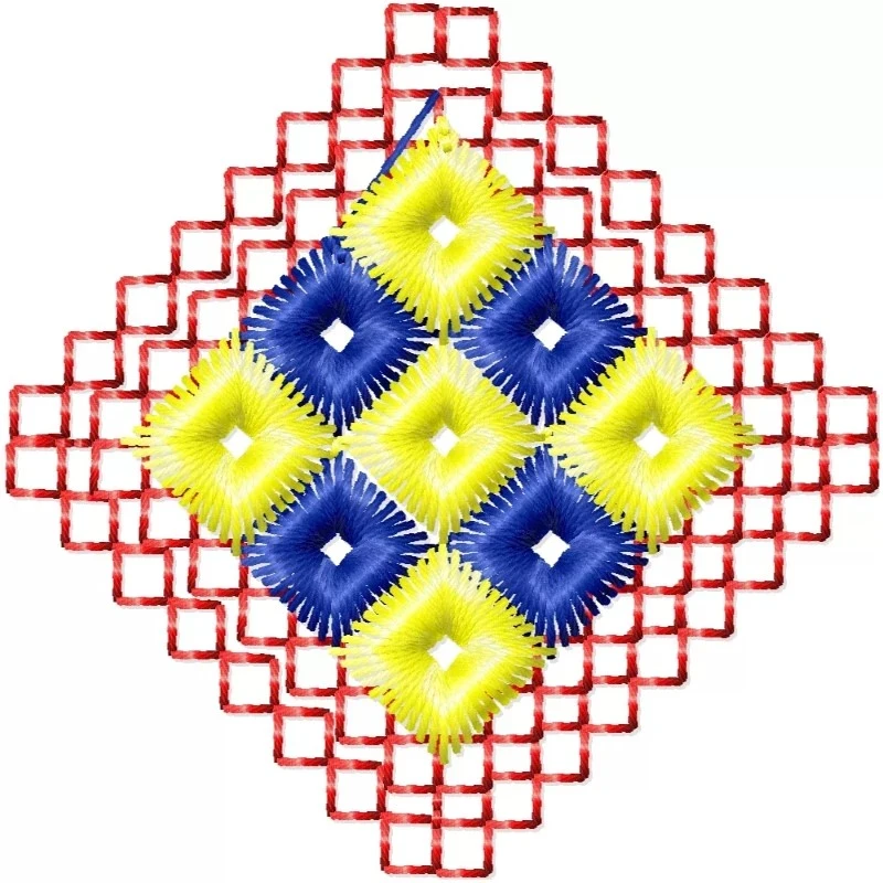 2x2 Diamond Shaped Embroidery Design