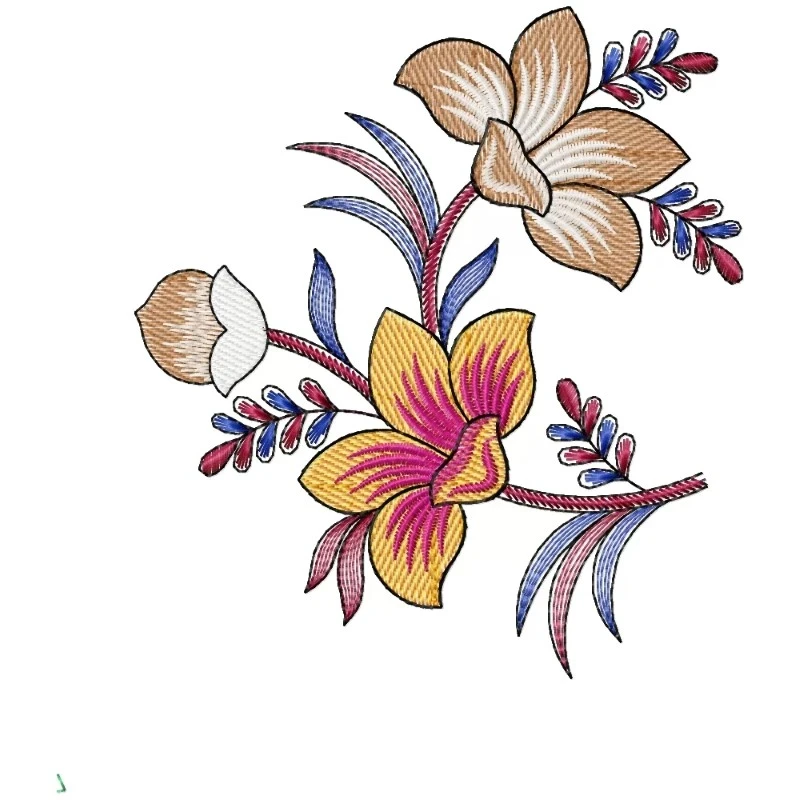 Flowers Machine Embroidery Design for Decoration