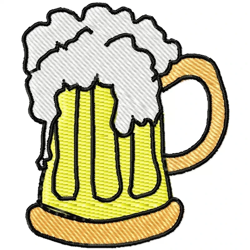 Free Beer Mug Embroidery Design