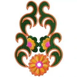 Freehand With Flower In Middle Embroidery Design