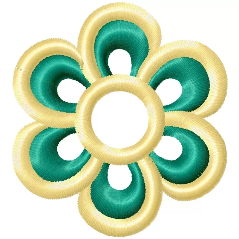 Funky Flower Outline Embroidery Design