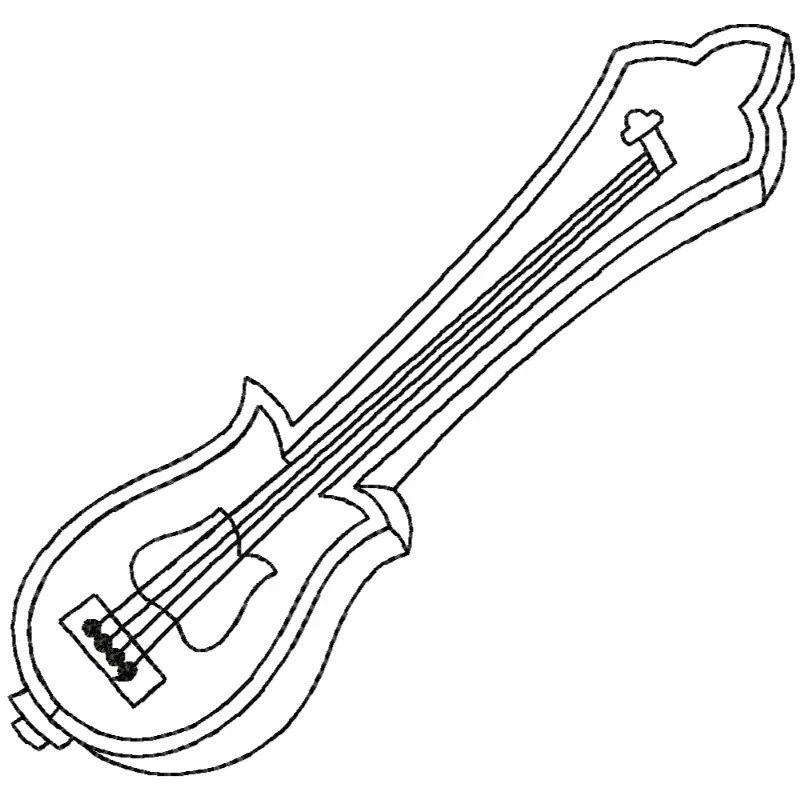 Guitar Outline Machine Embroidery Design