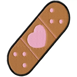 Heart Band Aid Medical Embroidery Design