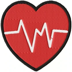 Heart Beat Embroidery Design
