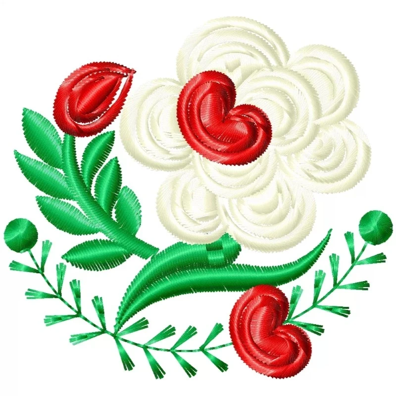 Heart Embroidery Flower Design